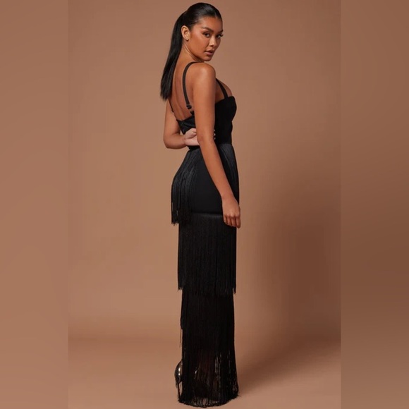 Black Bandage Fringe Dress - Sold Out In Store - Picture 1 of 3